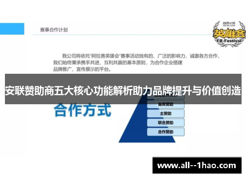 安联赞助商五大核心功能解析助力品牌提升与价值创造