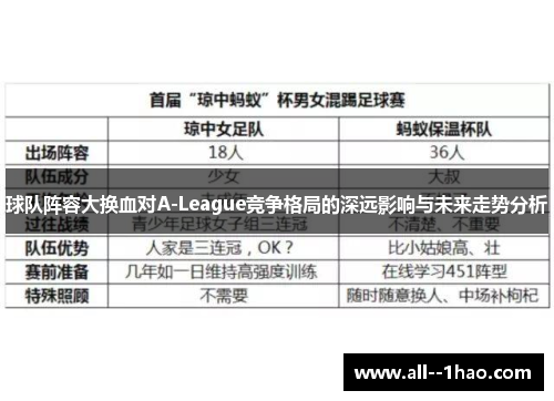 球队阵容大换血对A-League竞争格局的深远影响与未来走势分析 球队阵容大换血对A-League竞争格局的深远影响与未来走势分析